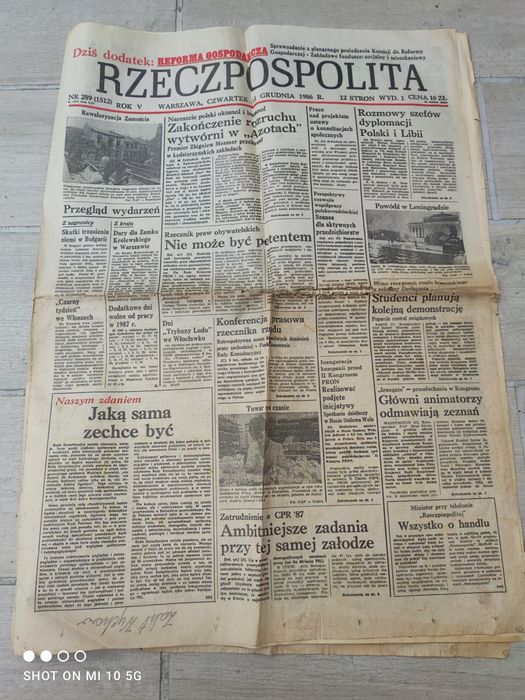 Gazeta Rzeczpospolita 1986r.