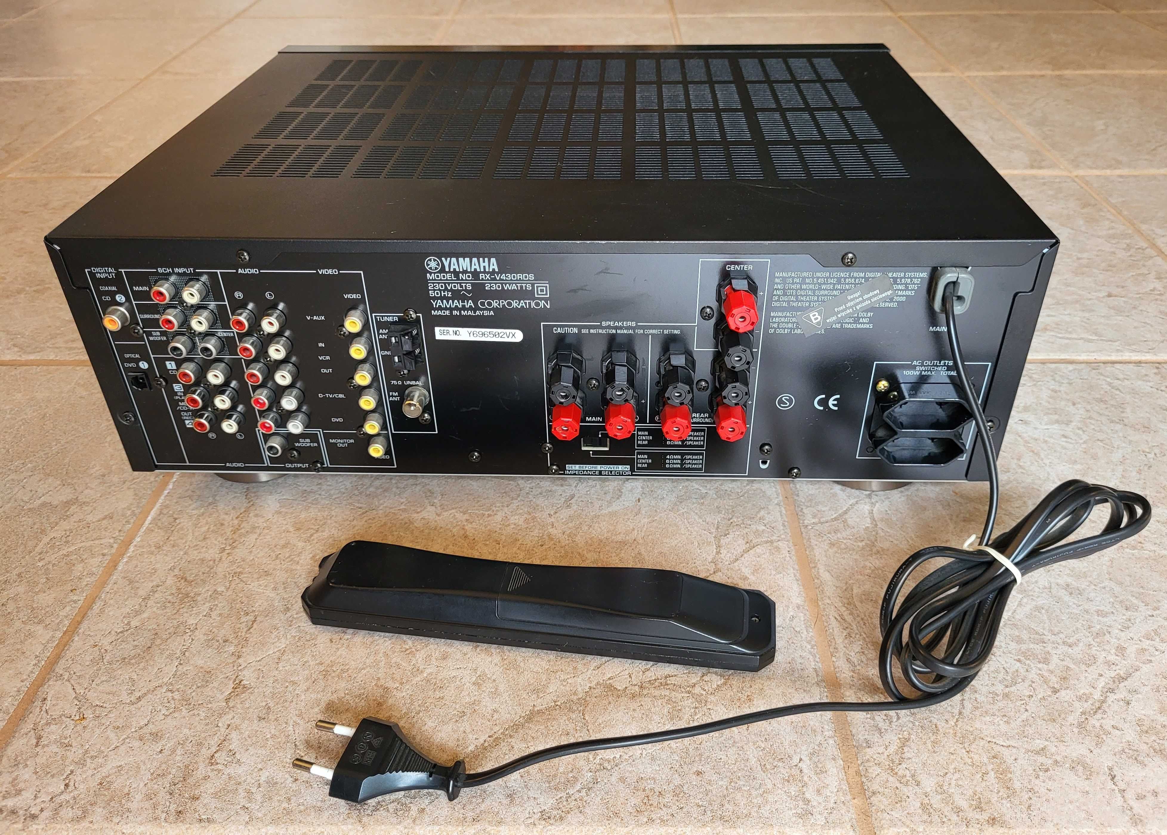 Amplituner kina domowego Yamaha RX-V430RDS z pilotem