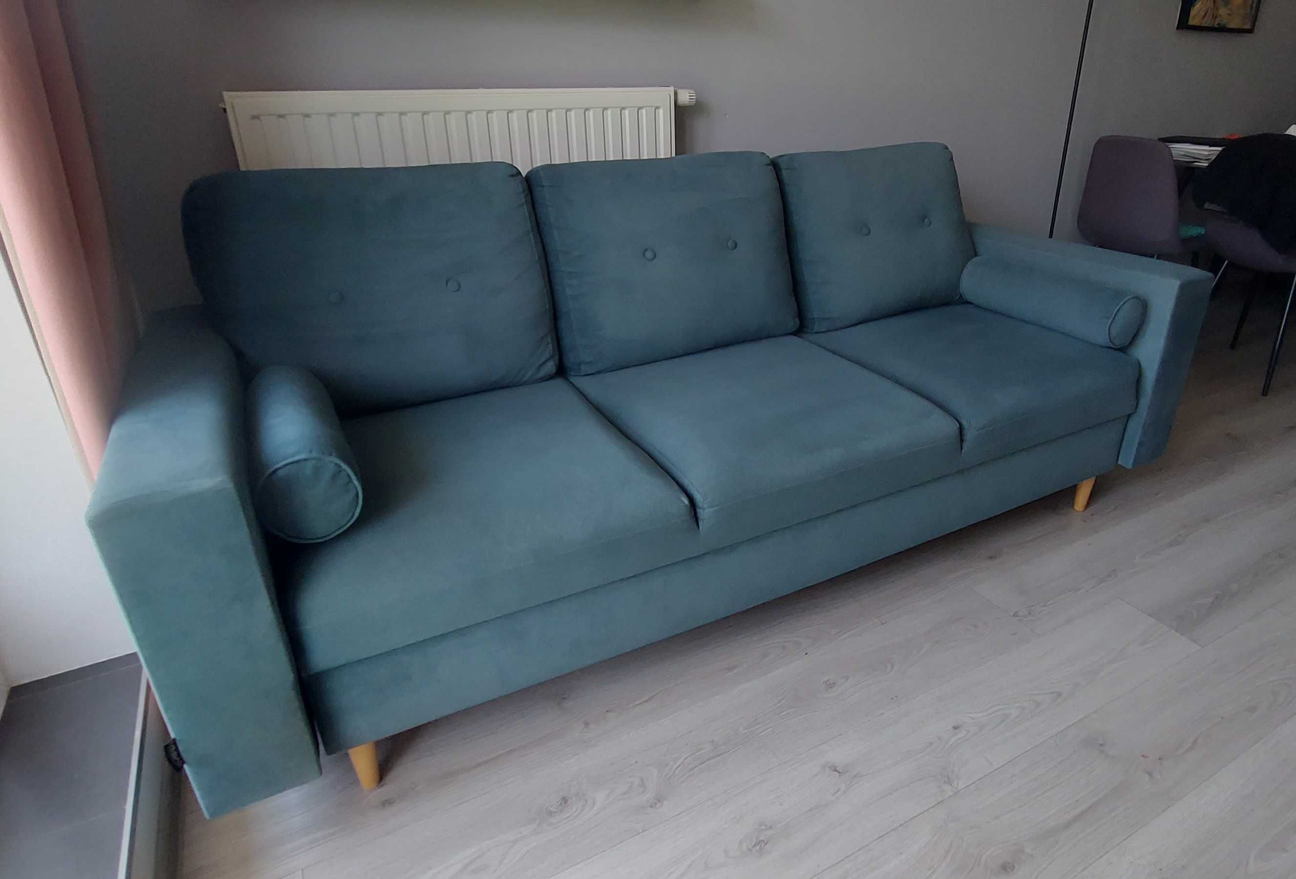 Sofa rozkładana 3 osobowa z funkcją spania i pojemnikiem na pościel