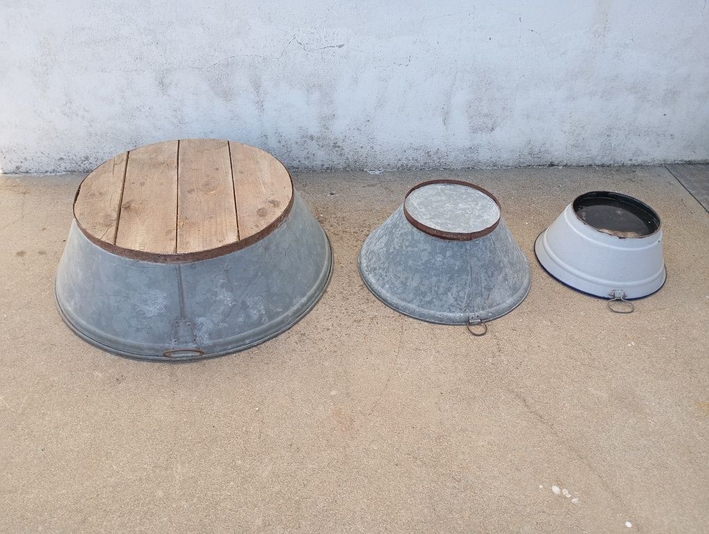 Bacias/alguidares chapa galvanizada e esmalte