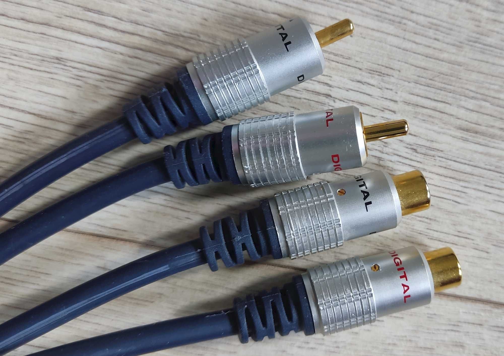 Kabel, przdłużka 2x rca wtyk - 2x rca gniazdo 3m bardzo dobrej jakości