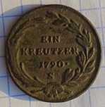 Колекция Монета Австрия 1 Кройцер 1790 год "S" - Смолник.