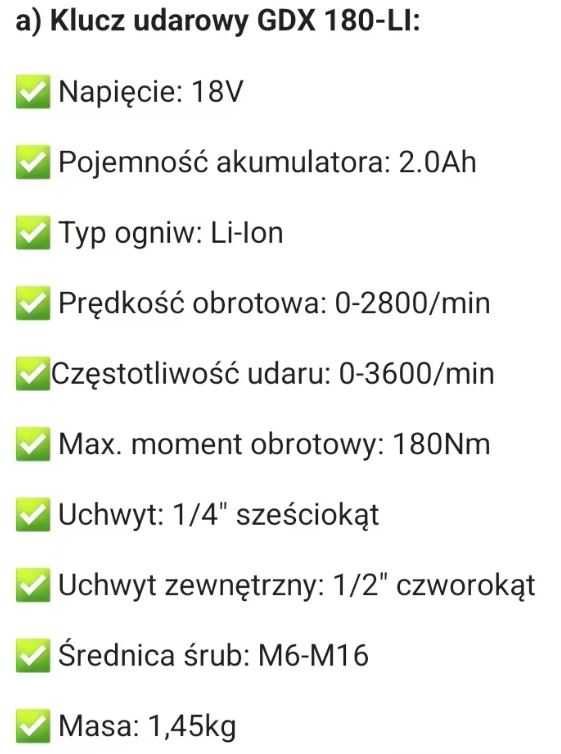 Wkrętarka i klucz udarowy bosch zestaw GSR 185-Li i GDX 180-Li 18v