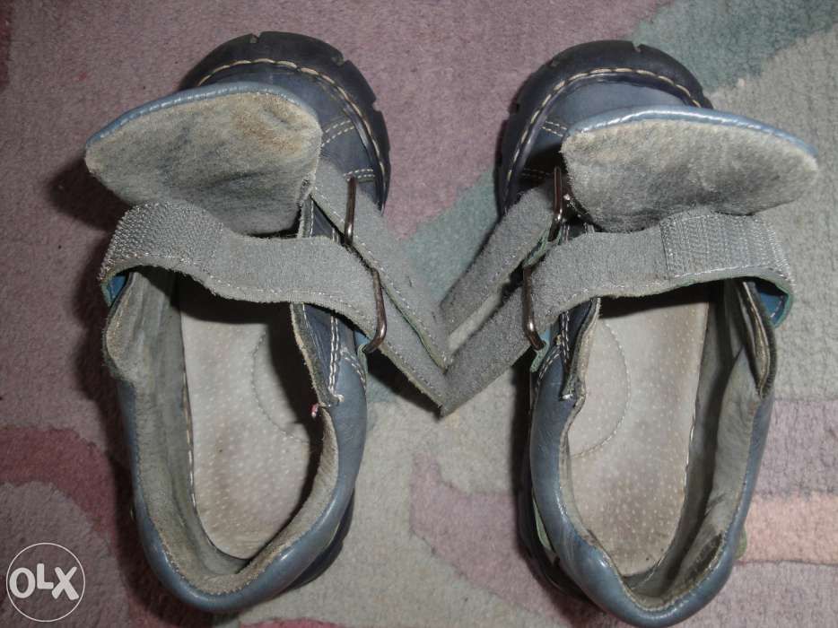 Skórzane buty DAWID r.27 BDB - dł.wkł.-17cm ,półbuty na rzep, trzewiki