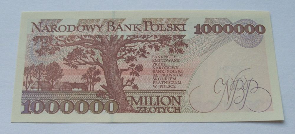 Banknot POLSKA 1 MILION ZŁ REYMONT - Z Paczki Bankowej Kolekcjonersk