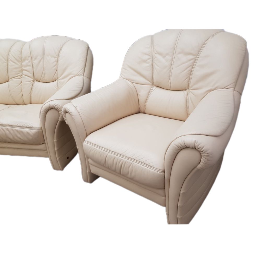 Кожаный угловой диван-реклайнер +кресло+пуф W. Shillig ( 180101)