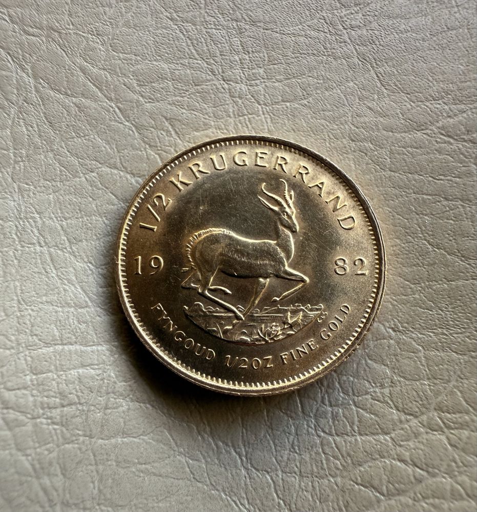 Moeda de ouro 1/2 krugerrand (1/2 onça ouro fino)