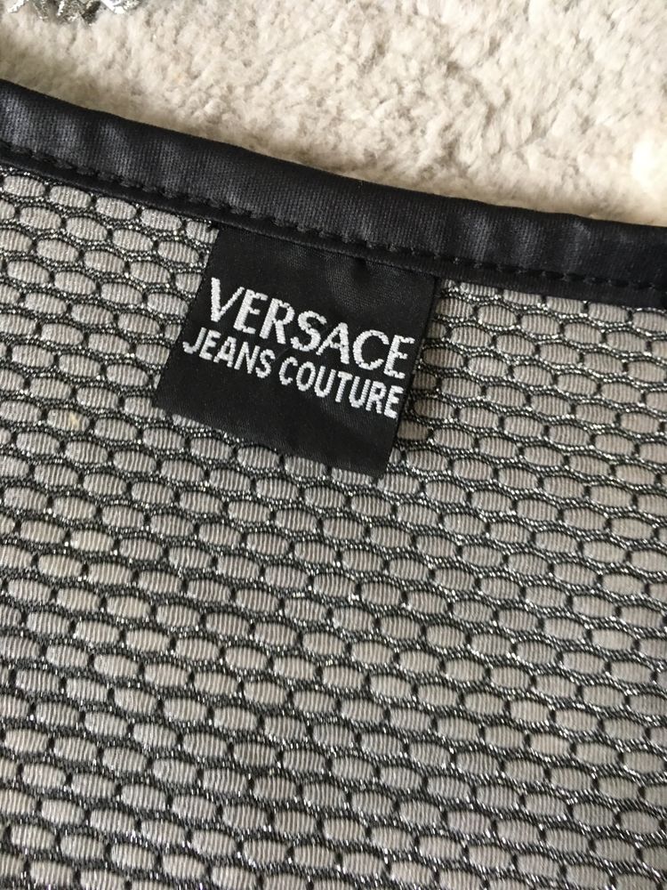 Bluzeczka srebrna  siateczka Versace jeans