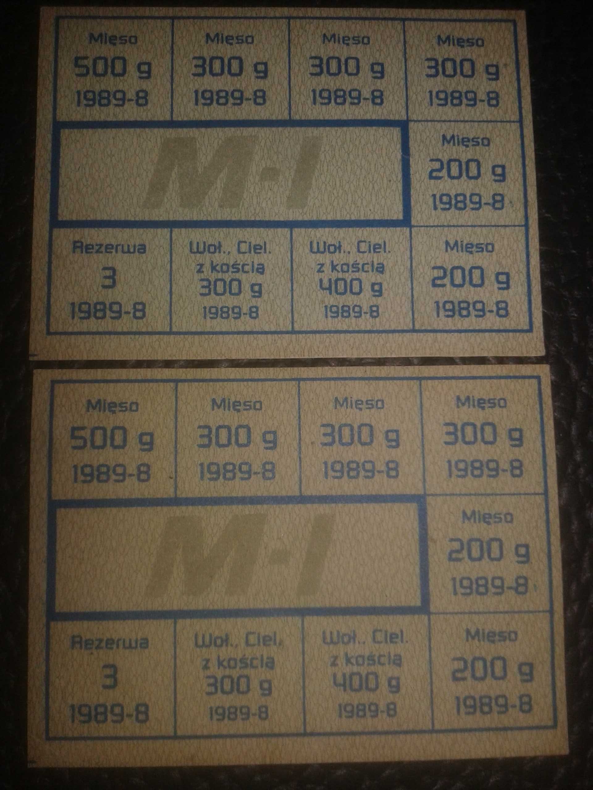 Kartki na mięso PRL Grudziądz