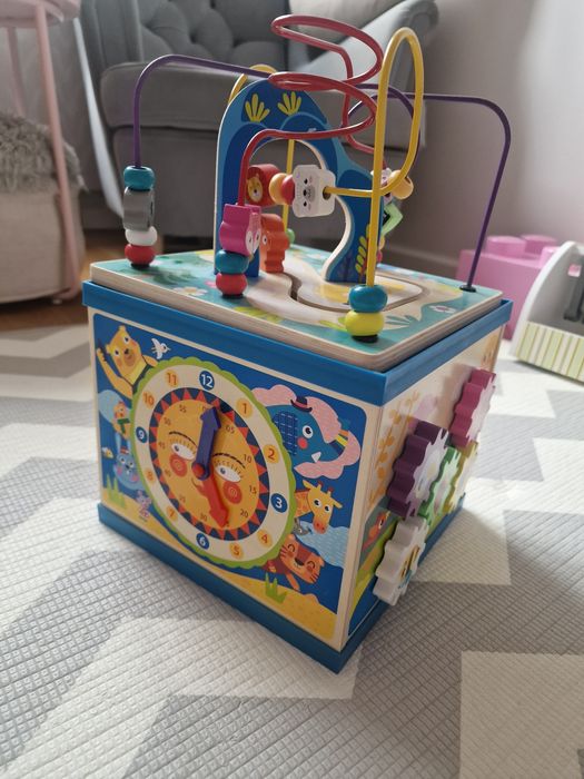 Montessori kostka edukacyjna manipulacyjna sorter alfabet labirynt