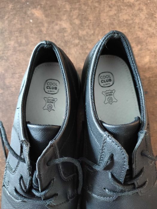 Buty do komunii skórzane jak nowe rozm. 35 dla chłopca czarne