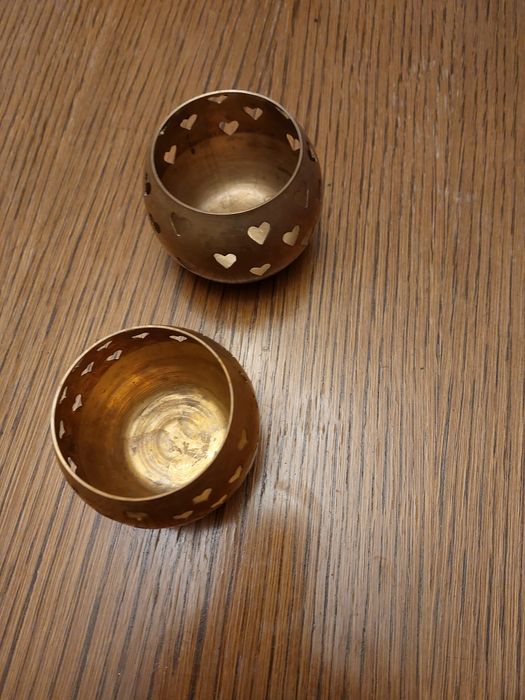 Stare  pojemniki na podgrzewacze mosiężne