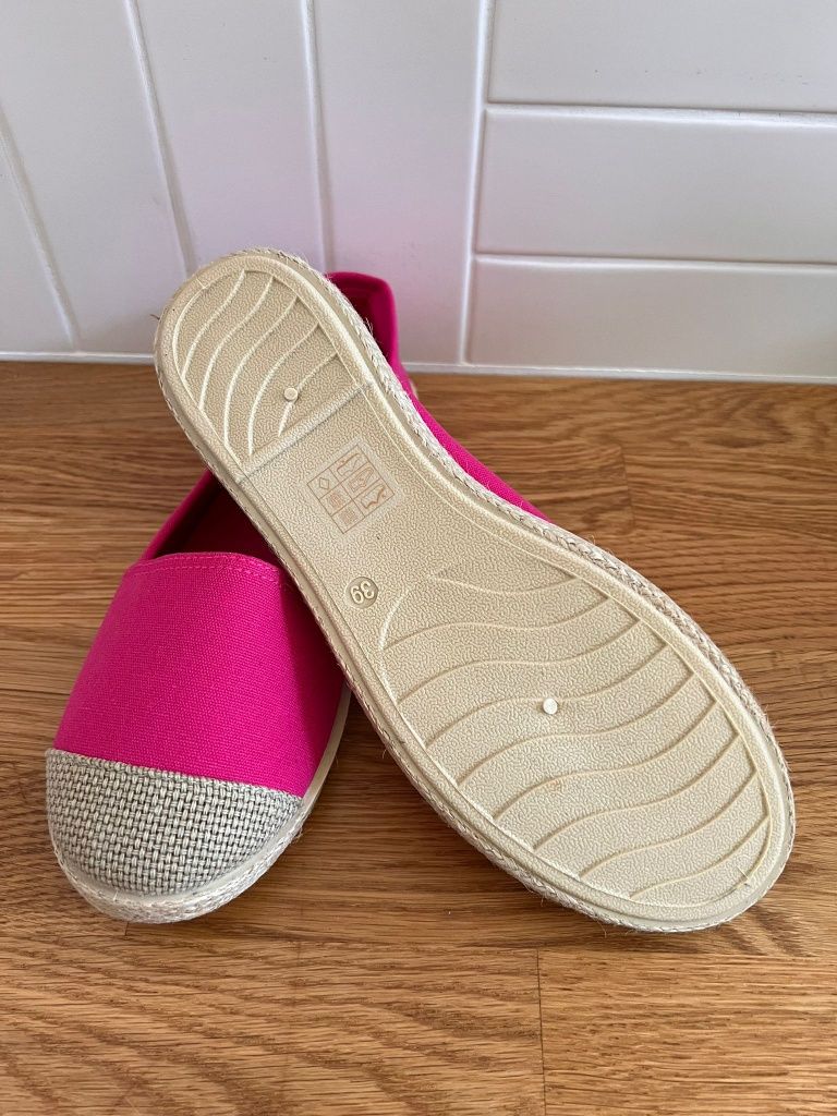 Espadryle damskie r 39 różowe