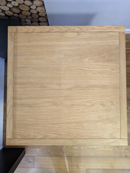 Stół drewniany rozkładany fornirowany dąb 80x80 do 160x80
