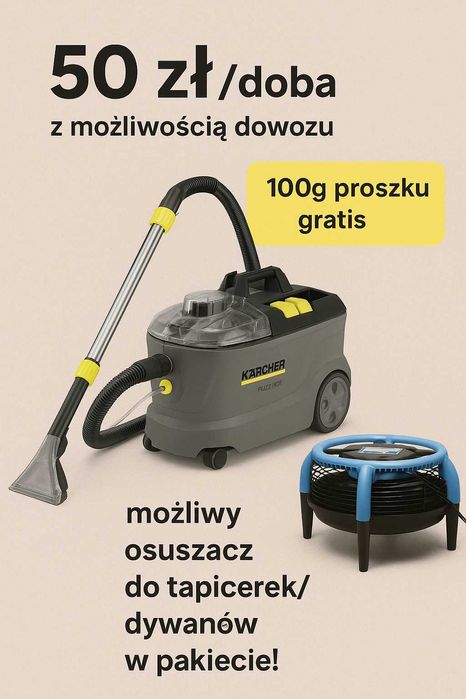 Wynajem odkurzacz piorący Karcher Puzzi 10/1 + osuszacz dri