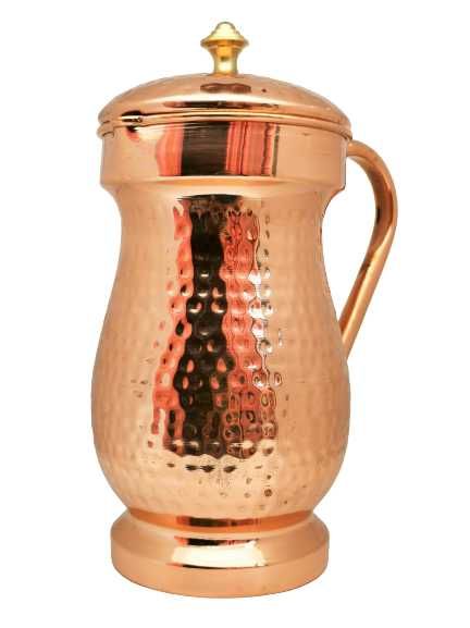 Butelka miedziana bidon do wody 1l z kubkiem + dzbanek 2,2l