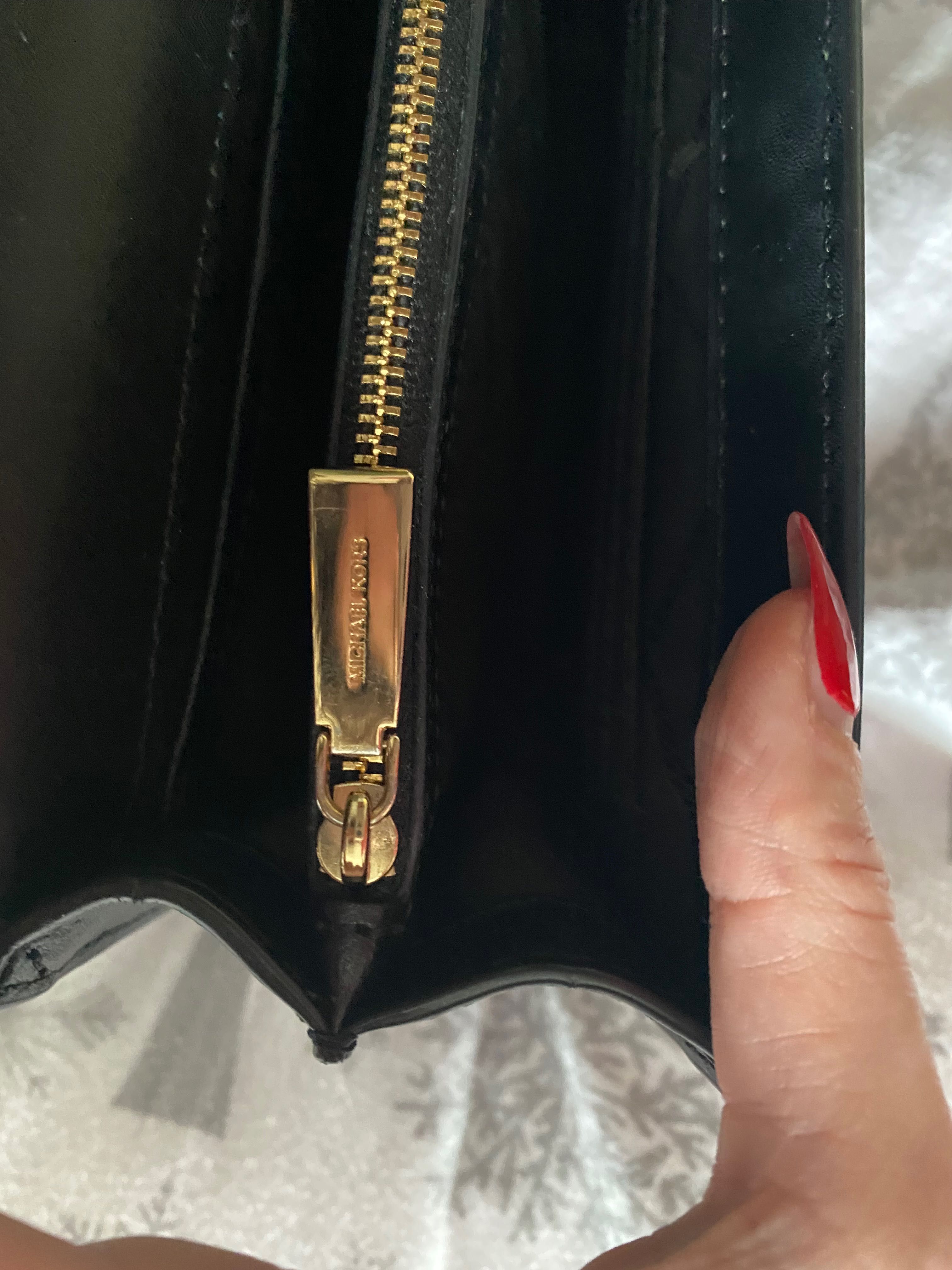 Michael Kors crossbody torebka czarny złoty skóra naturalna łańcuszek