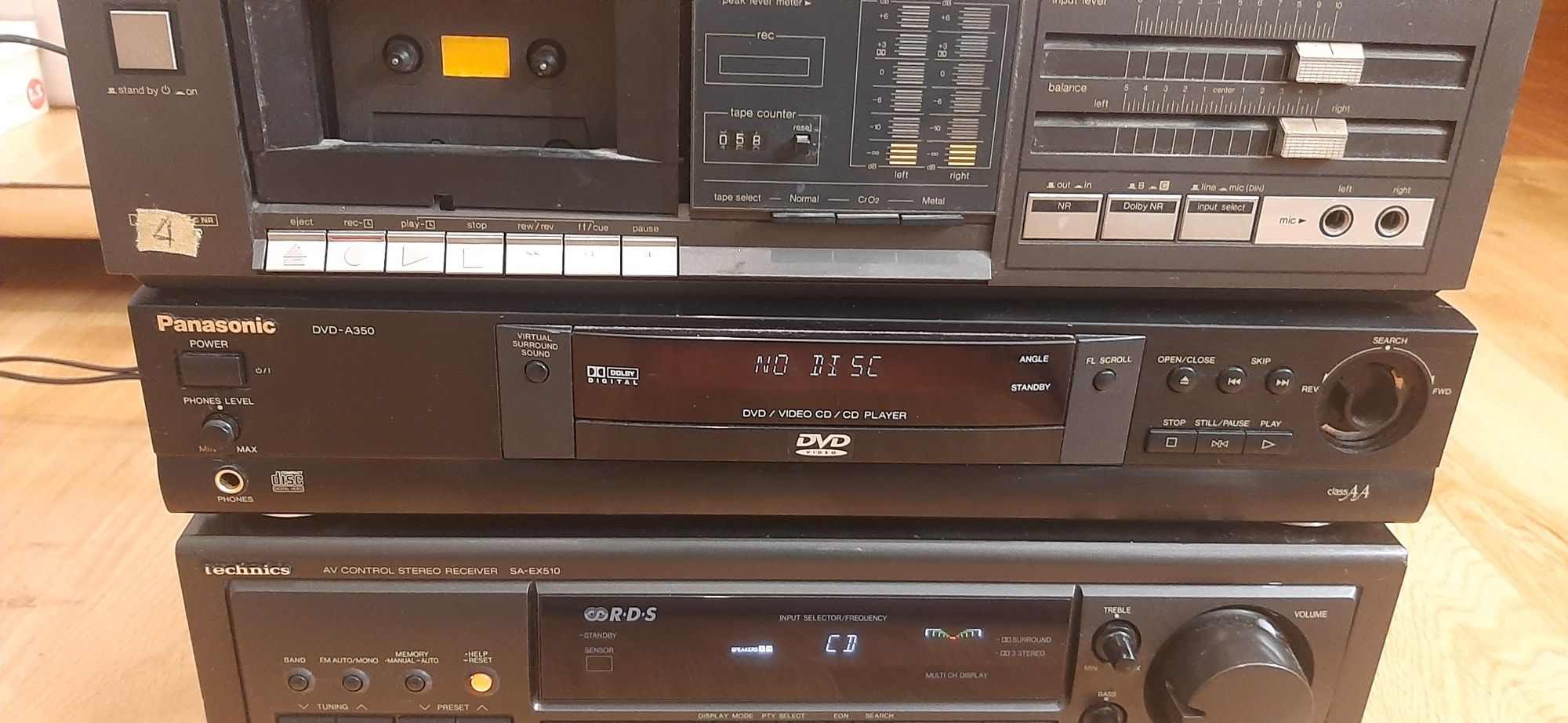 Technics SA-EX510,RS-D400 Panasonic DVD-A350E  Uszkodzone