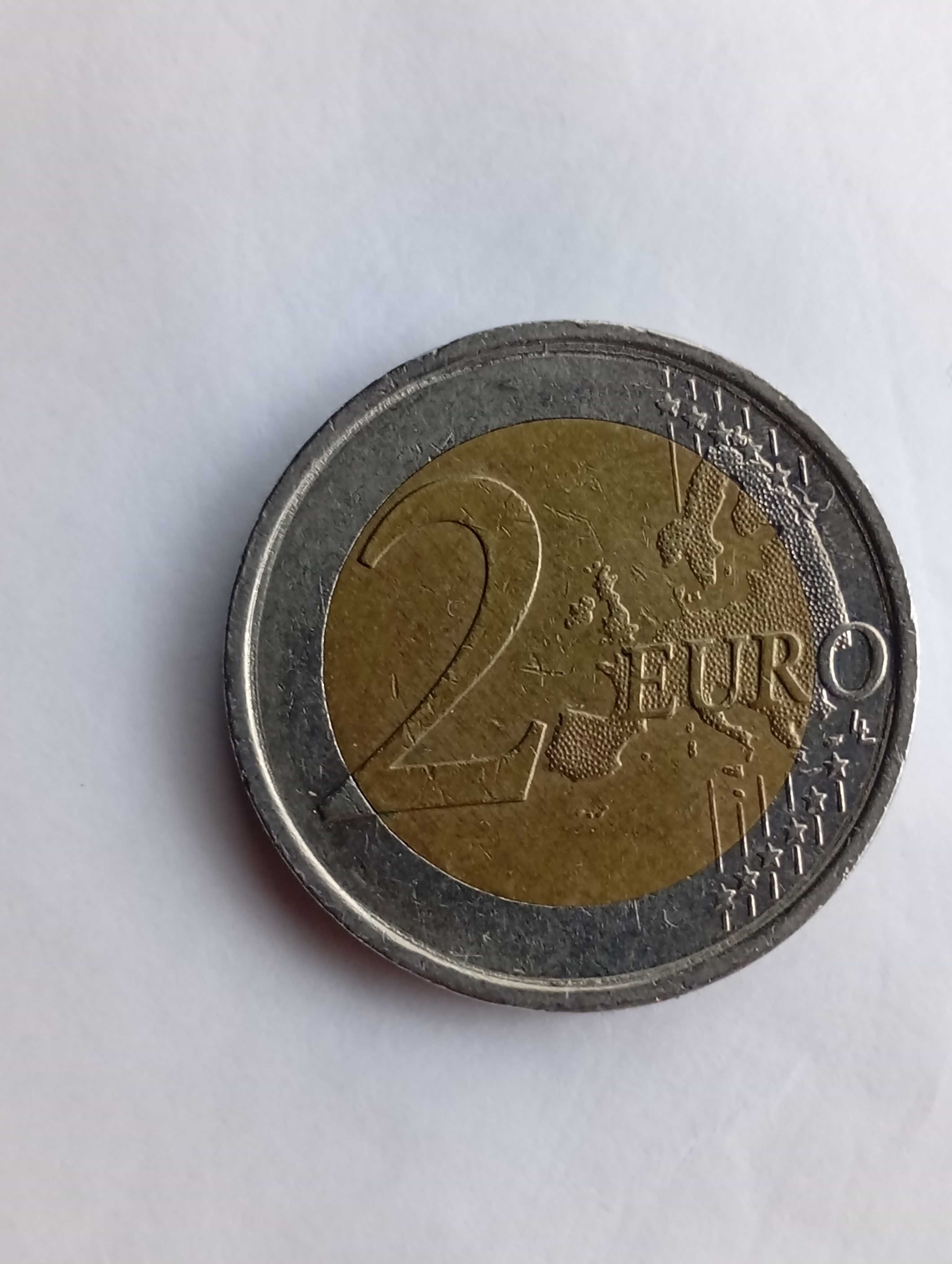 Moeda espanhola, 2 €, 2008, com defeitos