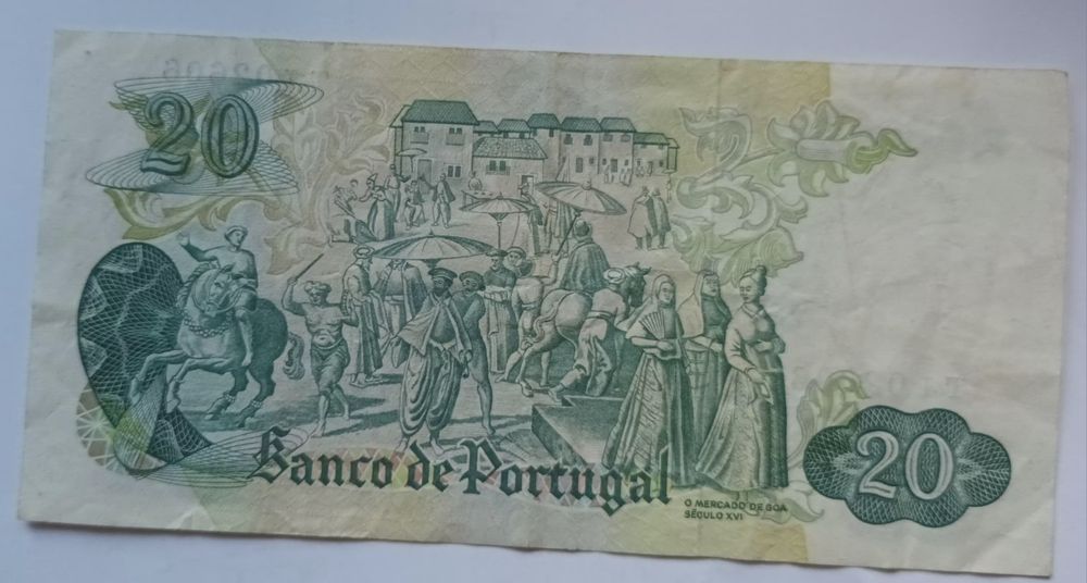 Nota 20 escudos República portuguesa