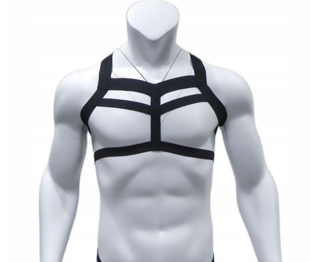 Harness szelki elastyczne, uprząż męska na klatkę piersiową