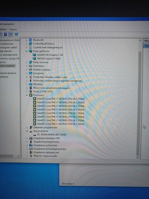 Laptop Dell Precision 7720 17,3" Intel i7 6820HQ RAM 16Gb Nvidia P3000