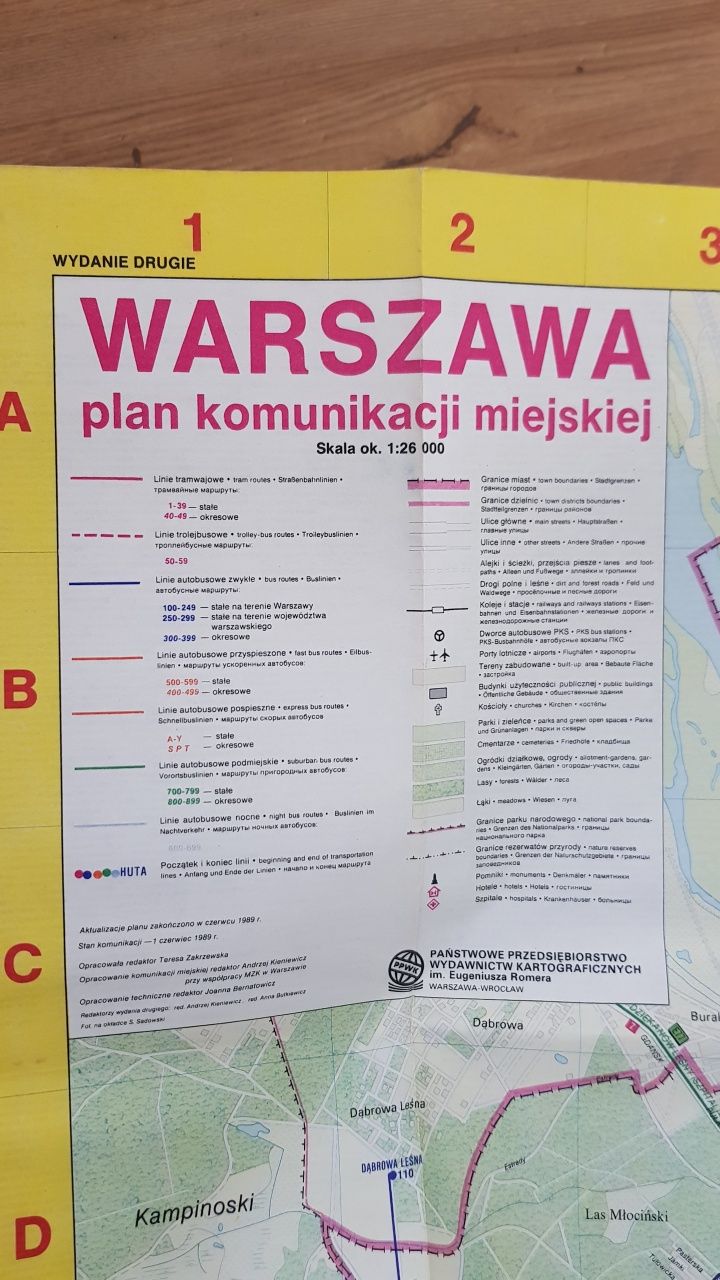 Plan miasta starej Warszawa z 1989 r