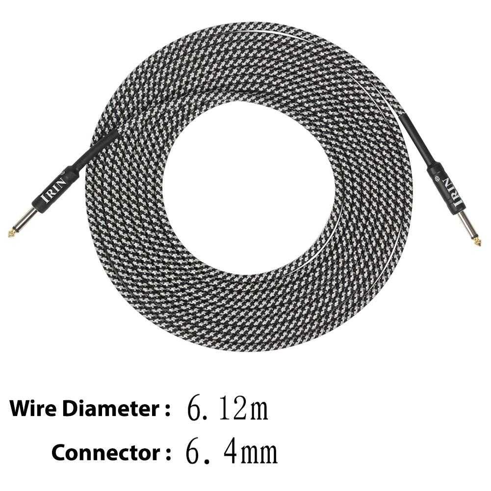 Кабель для электрогитары в тканевой обмотке Irin 6 метра