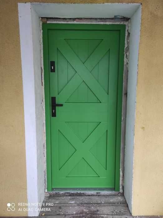 Drzwi zewnętrzne drewniane dębowe dostawa GRATIS(czyste powietrze)