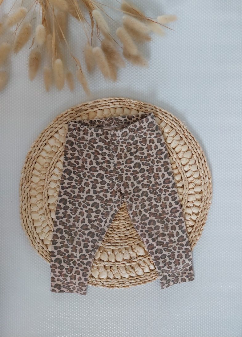 Zestaw w panterkę - kaftanik + legginsy  r. 68