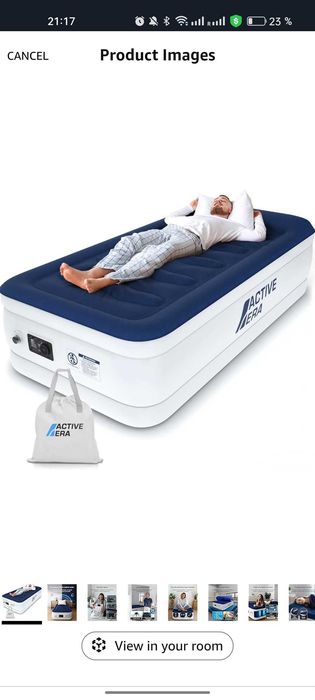 Inflatable Mattress 99 x 191 x 53 cm with Electric Pump and Pillow