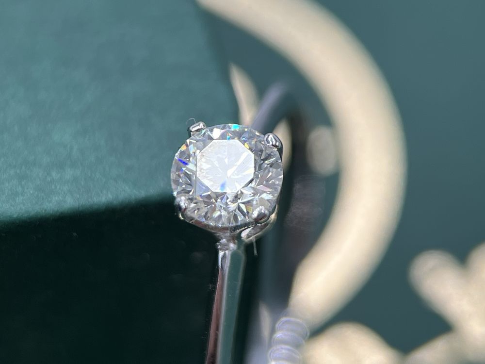 Каблучка обручка з діамантом 0.38ct  кольцо с бриллиантом золото 585