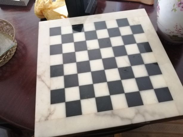 Tabuleiro de xadrez mármore + peças