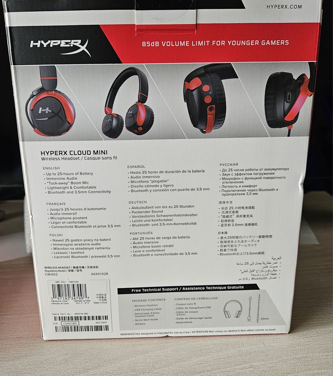 Fones hyperx cloud mini wirless
