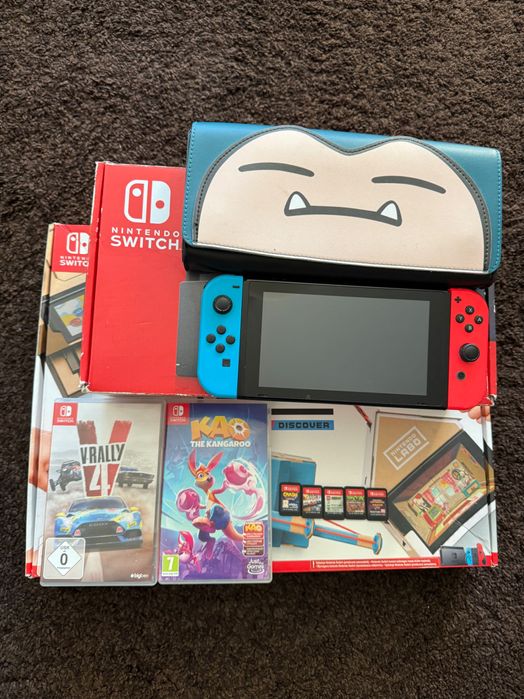 Zestaw Nintendo Switch V2 + 7 gier + Labo + Etui