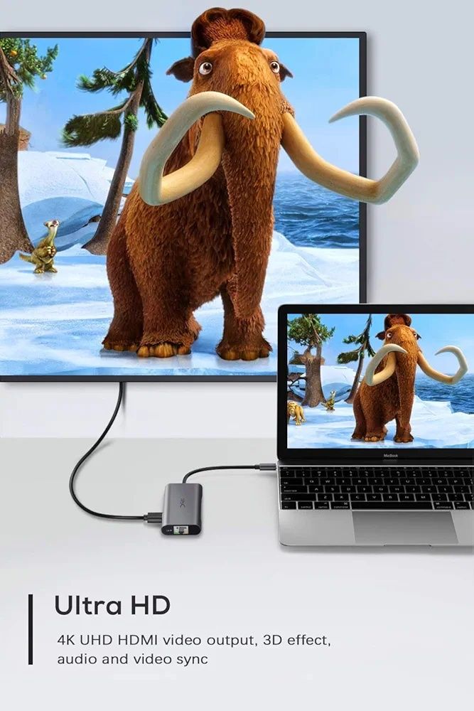 Adapter koncentratora 6in1 USB C HUB  YXwin, USB C do HDMI 4K, 6 w 1