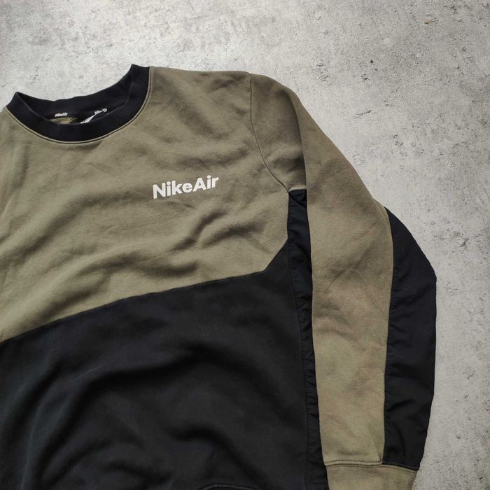 MĘSKA Bluza Dwa-Kolor Nike Czarna Oliwka AIR Max Bawełna Casual Sport