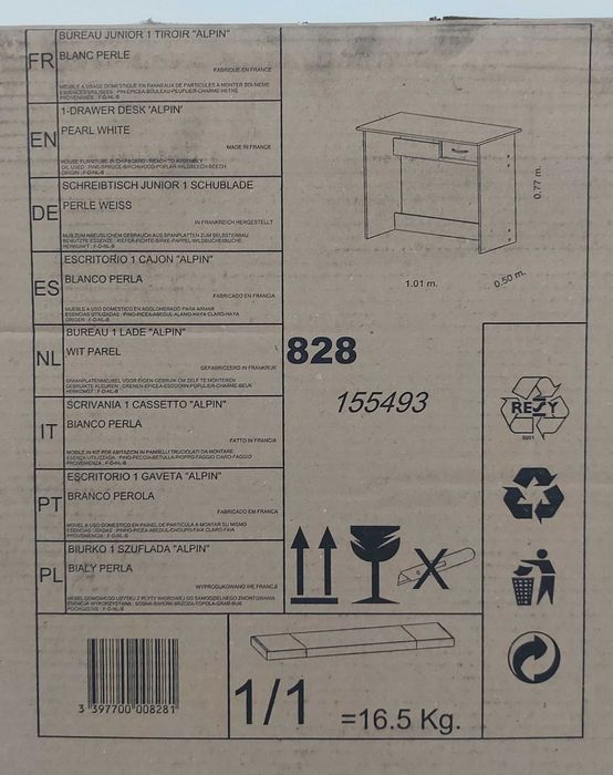 Demeyere Conforama – Secretária Escritório 1 Gaveta, Nova em Caixa