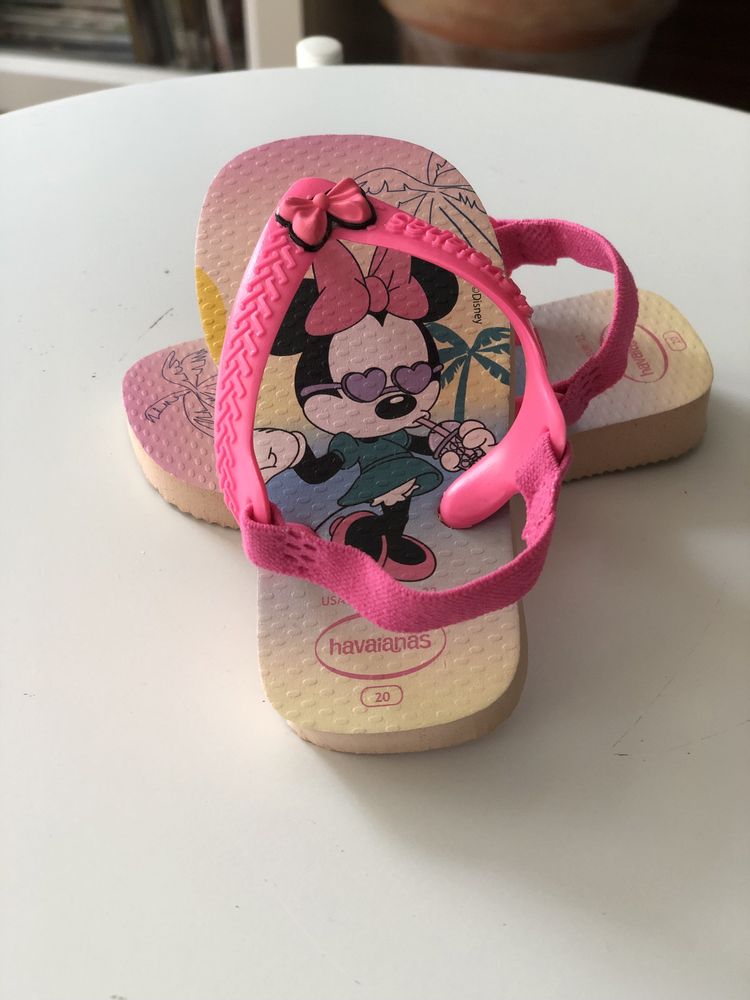 Havaianas novas de criança da Minnie Disney