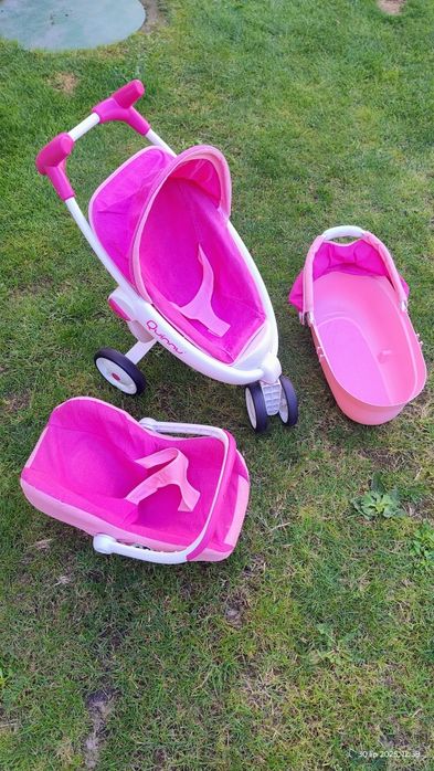 Wózek dla lalek Quinny Smoby różowy 3 części