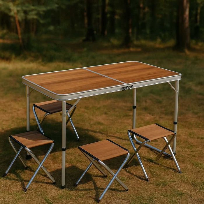 Zestaw turystyczny stół + 4 krzesełka - Idealne Na Wyprawy i Relaks!