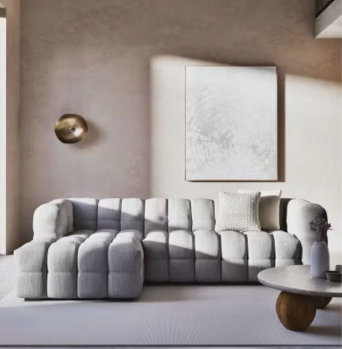 Sofá c/ chaise long + puff