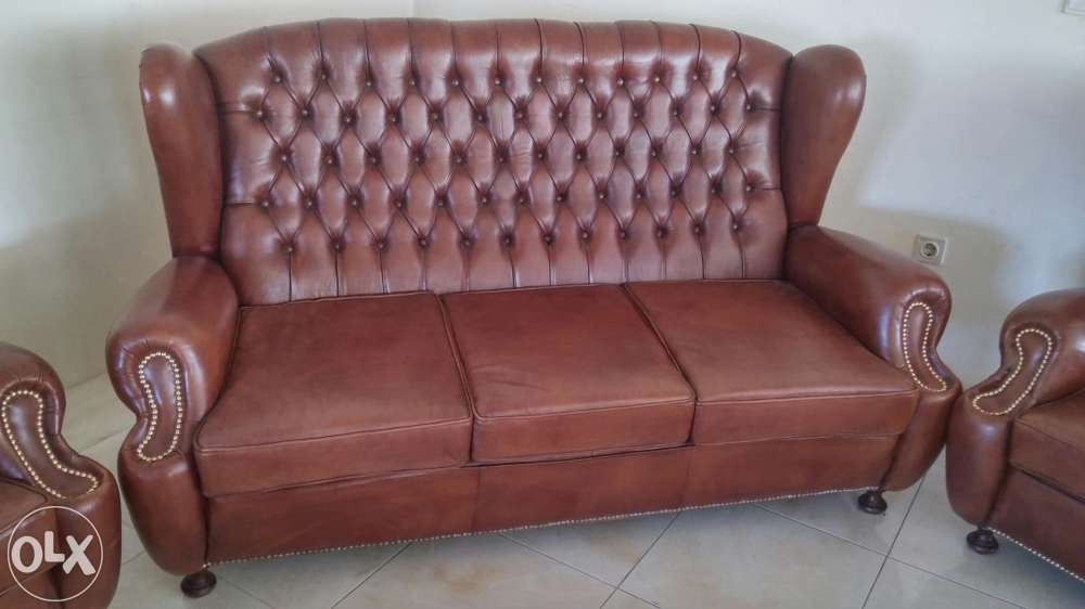 Sofas Classico Capitoné em pele natural - NOVO