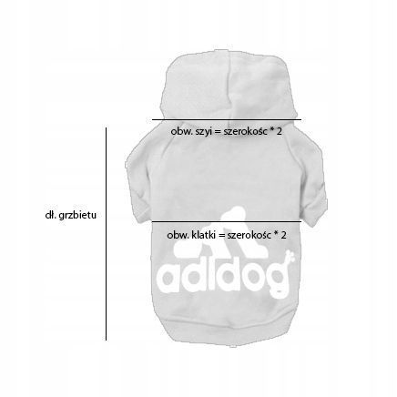 Bluza ADIDOG ubranko dla małego psa miniatury kol CZARNY, rozmiar S