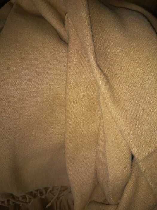 Nowy szal 100% virgin wool beżowy/ brązowy/ camel
