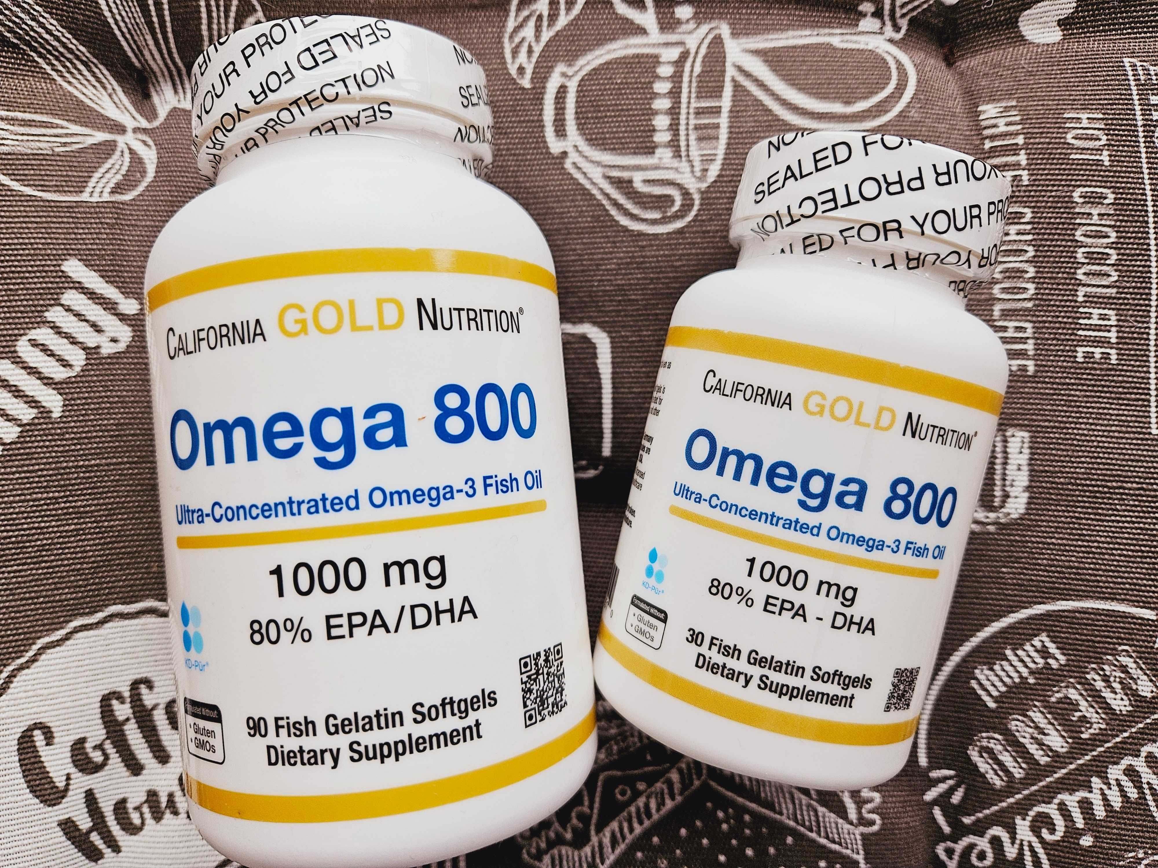 Омега 800 рыбий жир, California Gold, 80% EPA/DHA 1000 мг 30 90 шт