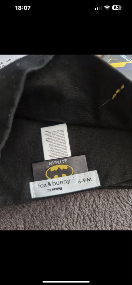 Komplecik dla chłopca czapka plus chusta Batman