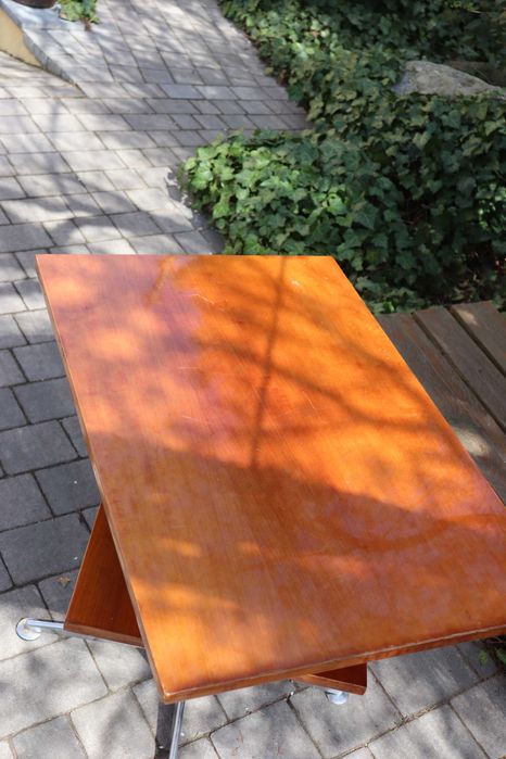 Zabytkowy stolik art deco, poziomowy, obracany blat, antyk, dowóz