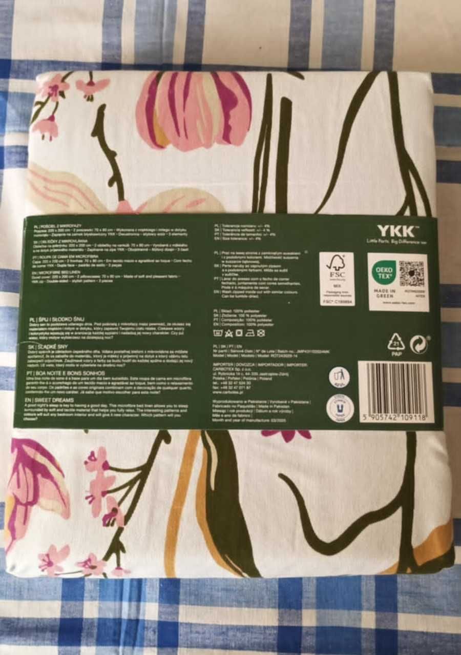 Komplet pościeli w kwiaty Smukee 200 x 220 mikrofibra
