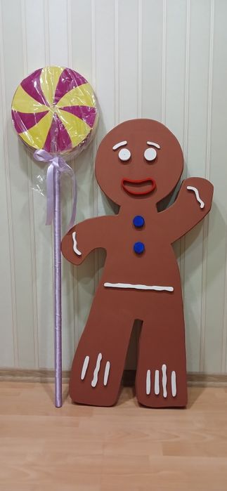 Новогодний декор для фотосессий пряничный человечек